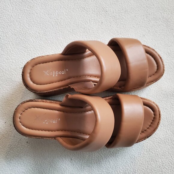 Womens Cork Wedge Tan - Picture 3 of 4